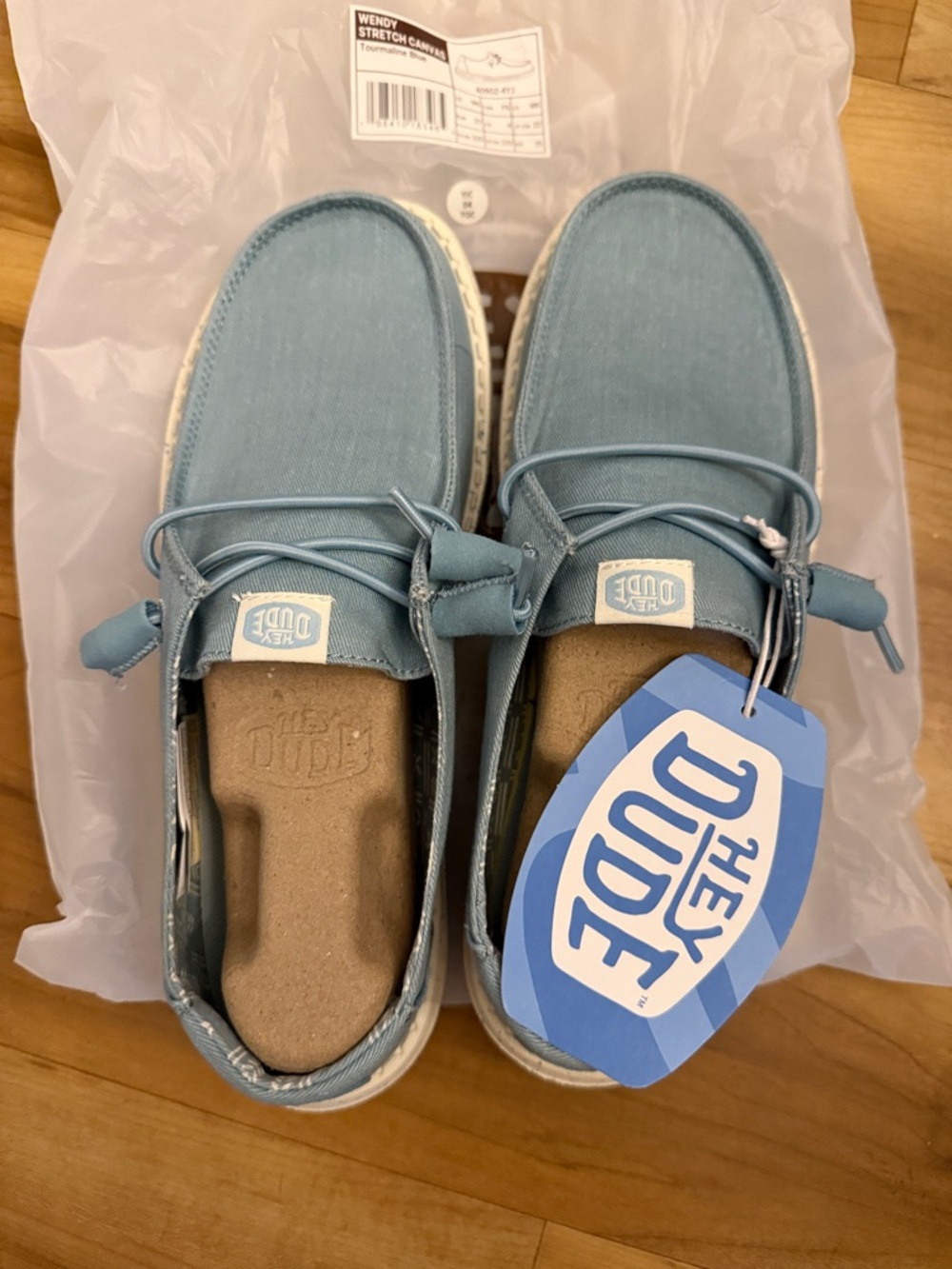 Hey Dude Wendy Stretch Canvas Slip-Ons in Sky Blue